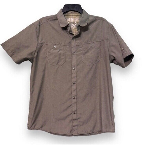 Kuhl Mountain Grown Shirt Men’s Large Snap Button Short Sleeve Hiking Gropcore - Picture 1 of 8